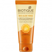 BIO ALOE VERA 30+ SPF Sunscreen Ultra Soothing Face Lotion For Normal To Oily Skin Biotique