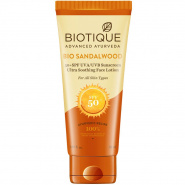 BIO SANDALWOOD 50+ SPF Sunscreen Ultra Soothing Face Cream For All Skin Types Biotique