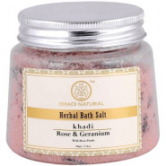 Rose & Geranium With Rose Petals Bath Salt Khadi Natural