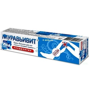 Крем-бальзам  для ног Муравьивит лед с пиявитом, охлаждающий, болеутоляющий, противовоспалительный