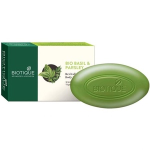Bio Basil & Parsley Revitalizing Body Soap With Pure Fruit & Vegetable Extracts Biotique